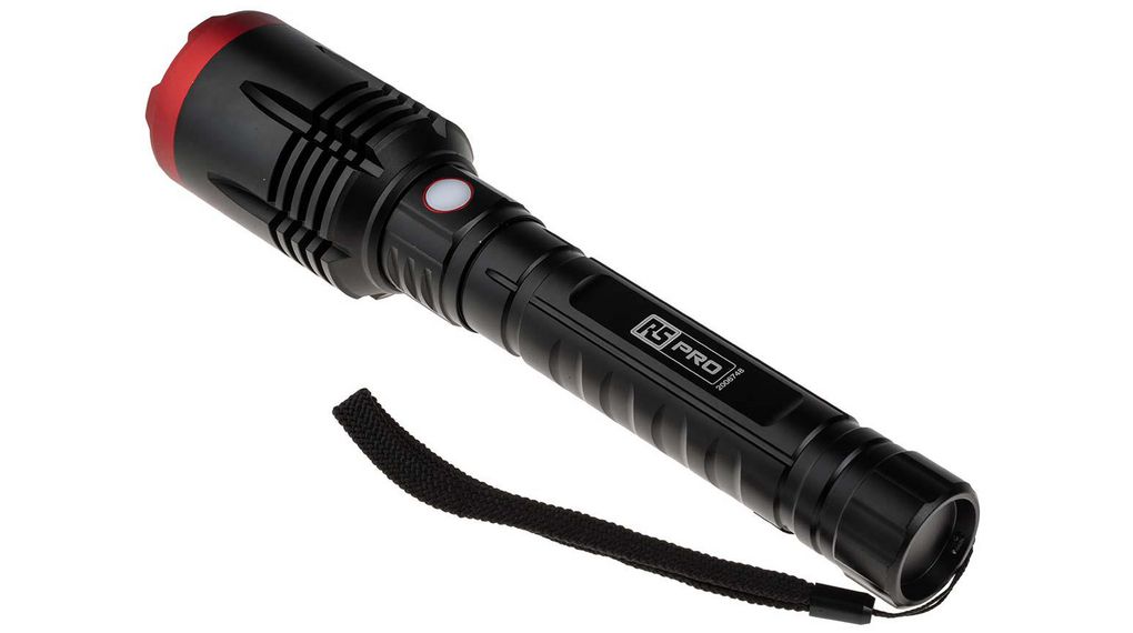 Lampe torche, LED, Rechargeables, 6000lm, 191m, IP67, Noir